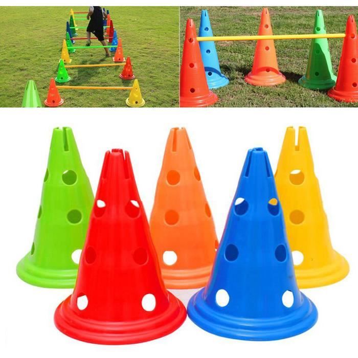 LZQ Lot 6 Haies D'Agilité Réglables 20-30cm - Entraînement Football/Athlétisme - ABS Vert Fluorescent