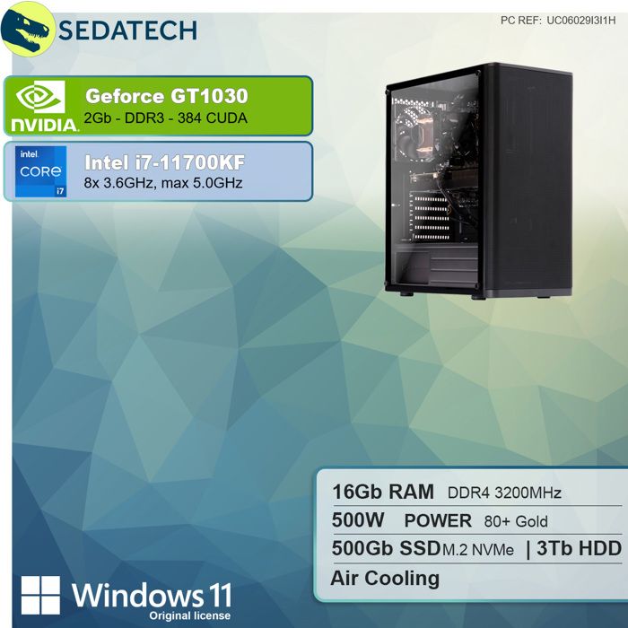 PC Gamer, Intel i7, GT730, 2To HDD, 16 Go RAM,1