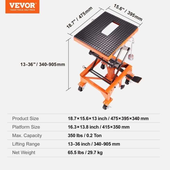 Pont élévateur Labo 200x200x280mm - Plateforme De Levage Réglable, Bouton Rotatif, Fer Galvanisé - 7
