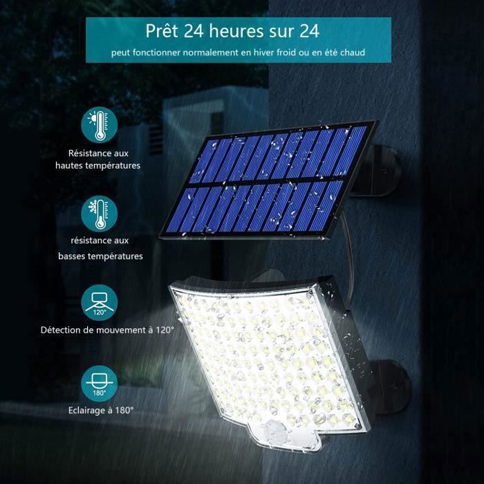 Éclairage d'extérieur LED avec Panneau solaire et Détecteur PIR 12m Luminea, Encastrable et mural