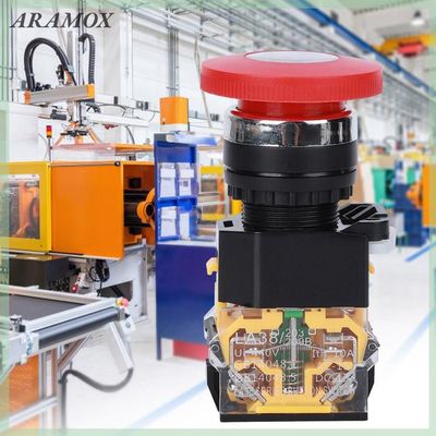 Lot De 6 Interrupteurs Bouton-Poussoir Marche/Arrêt 22mm - 440V 10A, Plastique Technique, Pour Usage Industriel