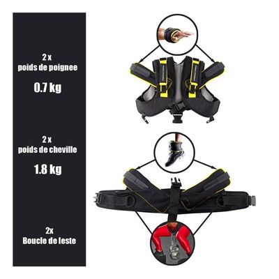 Gilet Lesté Zelus 10 Lb - Noir - Réglable - Neuf - Pour Entraînement à Domicile