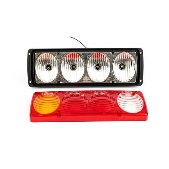 Qiping 2 Pcs Led Feux Remorque 12v Avec éclairage De Plaque D' Immatriculation, Feu De Arrière Stop étanche Avec E-mark Pour Camion, Camionnette, Caravane, Tracteur, Véhicule Agricole