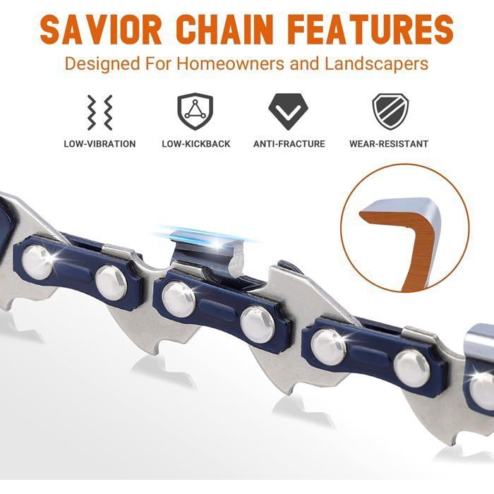 Lot De 3 Chaînes De Tronçonneuse Savior 3/8LP 56 Maillons - Faible Rebond | Compatible Oregon, Husqvarna, Etc.