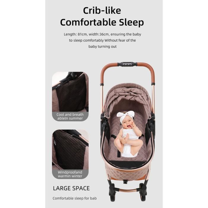 Acheter Luxueux bébé poussette 3 en 1 Portable voyage landau