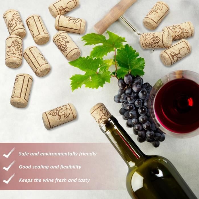 20 Bouchons En Liège Naturel Pour Bouteilles Vin Et Bière - Bouchons Bois étanches Réutilisables