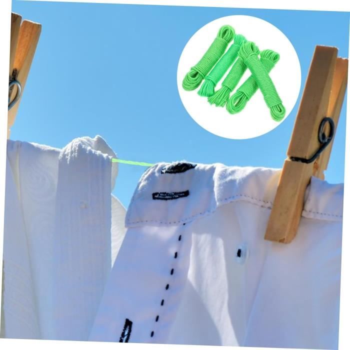 Lot De 3 Cordes à Linge Coupe-vent – 8 M Chacune, Crochets En Acier – Antidérapante, Portable – Pour Camping, Voyage, Intérieur/extérieur - 13