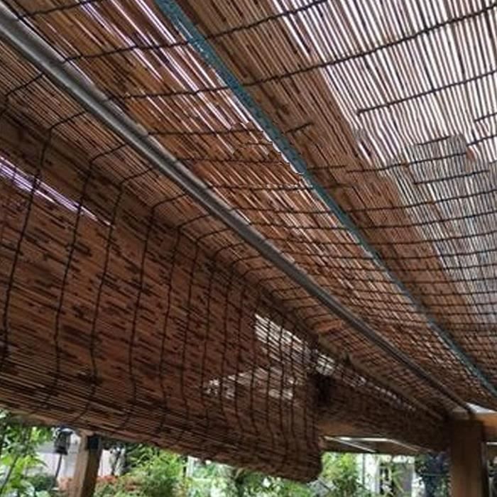 Rideau en Roseau Naturel Fenêtre Enroulable en Bambou Pare-Soleil pour La  Maison Filtrage De La Lumière 70%, Anti-UV,Brown-1 * [626]