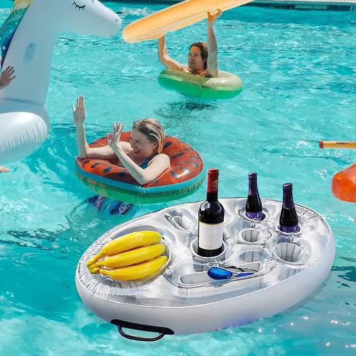 Matelas à air pour tasse gonflable, boissons flamant rose, porte