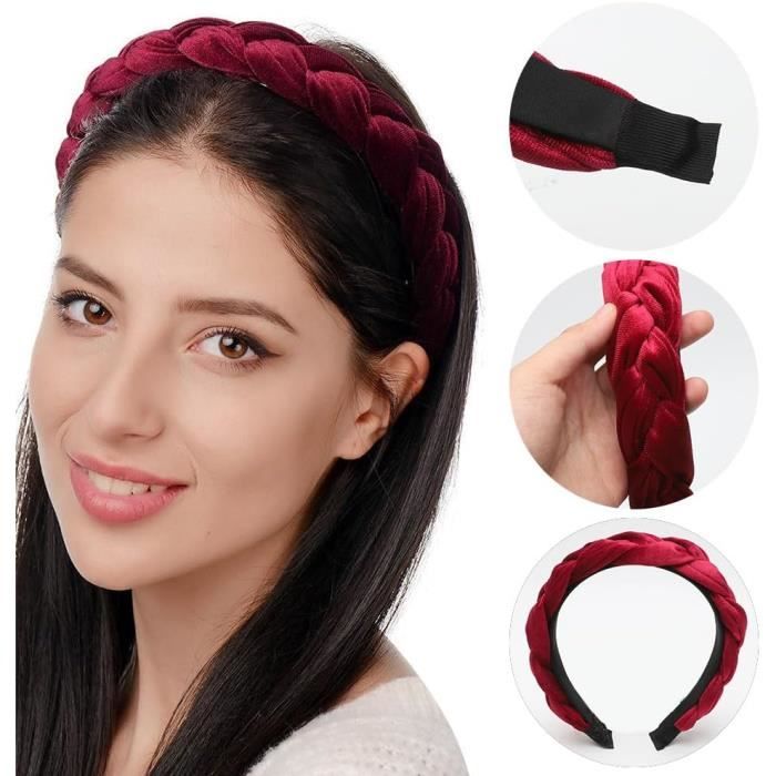 Lot De 3 Bandeaux Cheveux Femme - Marque Anjero - Taille Unique - Motif Floral Paris - Polyester écologique