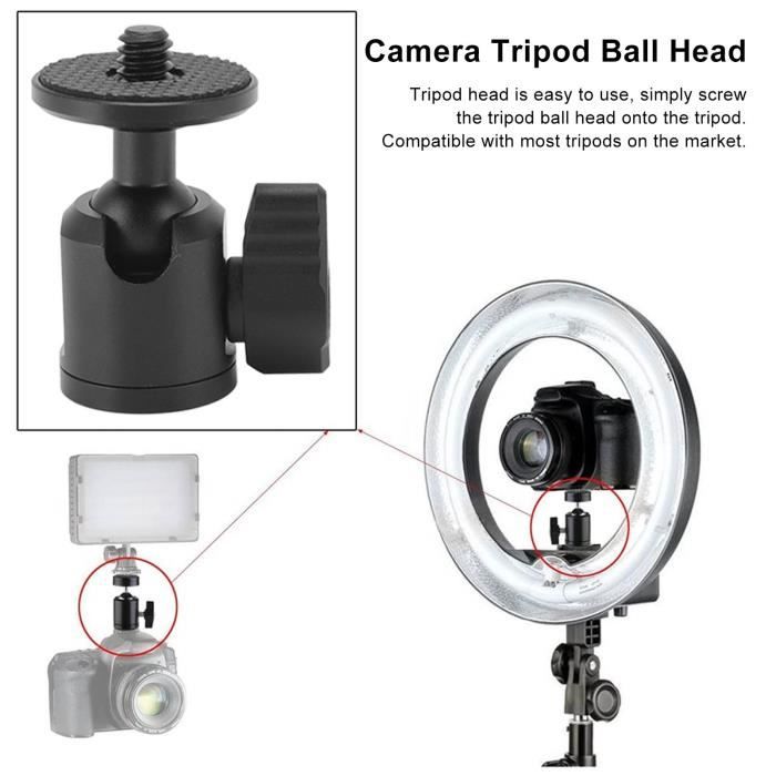 Rotule Mini 360° Pour Appareil Photo Reflex - Alliage Aluminium - Portée 2 Kg - Hauteur 3,3 Cm