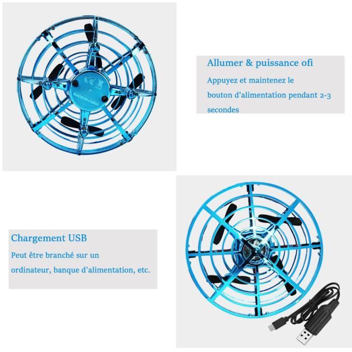 Charmofun Mini Drone Pour Enfant – Hélices Protégées, 4 LED, 360° Flip, 3 Batteries – Autonomie 30 Min – Cadeau 6-10 Ans Et Plus