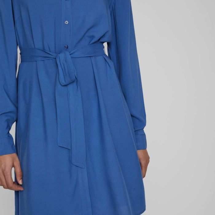 Robe Chemise Femme Famulily - Midi Décontractée Col V Et Manches Bouffantes - Taille S à XXL