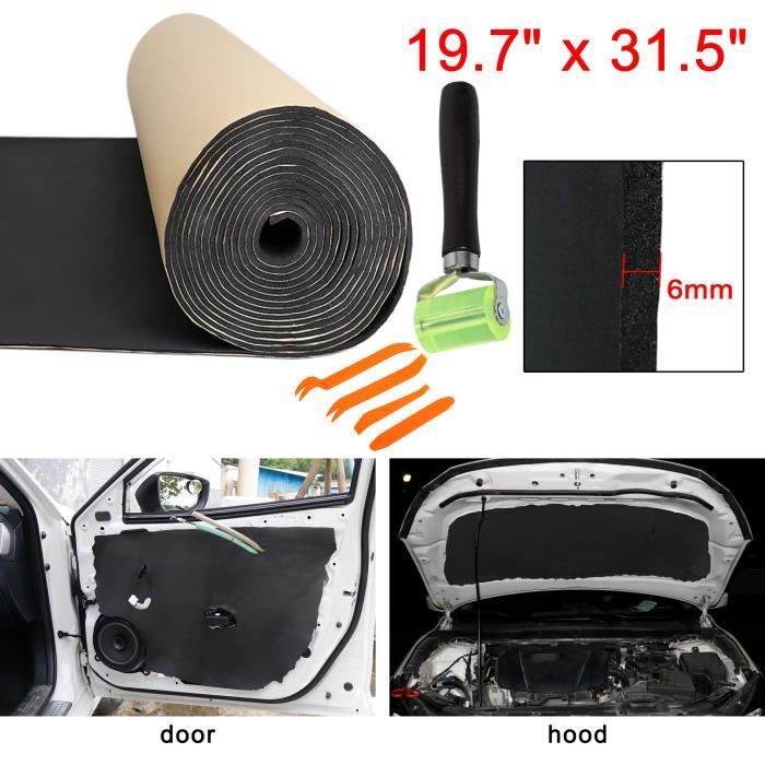 Tapis Insonorisant Voiture 10mm - 200x50cm - Coton Revêtu Aluminium - Pour Portes, Capot, Coffre - Avec Rouleau