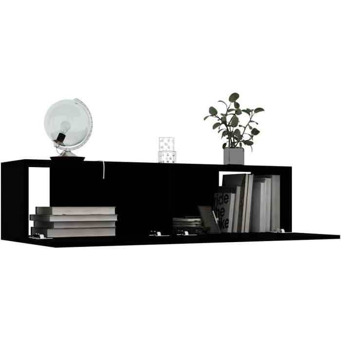 MEUBLE TV - MEUBLE HI-FI - AYNEFY Support de moniteur Noir 42 x 24 x 13 cm  Aggloméré - Cdiscount Maison