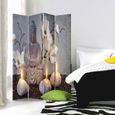 Paravent sur toile Bouddha Orchidée 4 Panneaux 145x170 cm Cloison de Séparation Décoration d'intérieur pour Spa Maison Salon-3