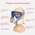 Masque de Protection Respiratoire Réutilisable, Anti poussière, Anti gaz avec Filtres et Lunettes de Protection pour Peinture, Trava-3