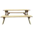 Table de pique-nique en bois - Naturel - 150 x 135 x 71.5 cm-3