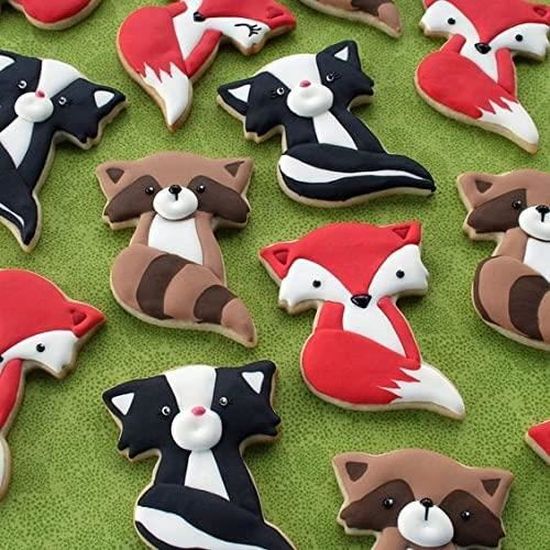 Lot De 10 Emporte-pièces Animaux Forêt - Écureuil, Renard, Champignon, Feuille D'érable... - Pour Biscuits, Fondant - 8