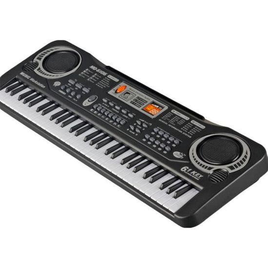 Clavier Électronique Numérique Noir, 61 Touches, Piano Électronique