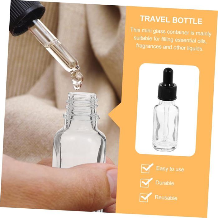 20 Flacons Compte-gouttes 10 Ml Ambrés + Boîtes - Pour Huiles Essentielles, Cosmétiques, Voyage - Protection UV