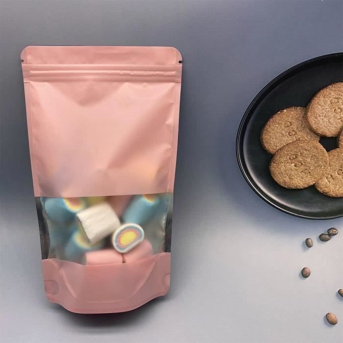 50 Pcs Sachets Alimentaires avec Fenêtre Transparente, Sachet Aluminium ...