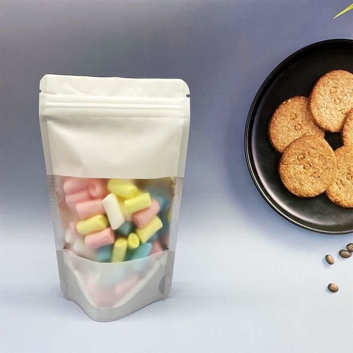 50 Pcs Sachets Alimentaires avec Fenêtre Transparente, Sachet Aluminium ...