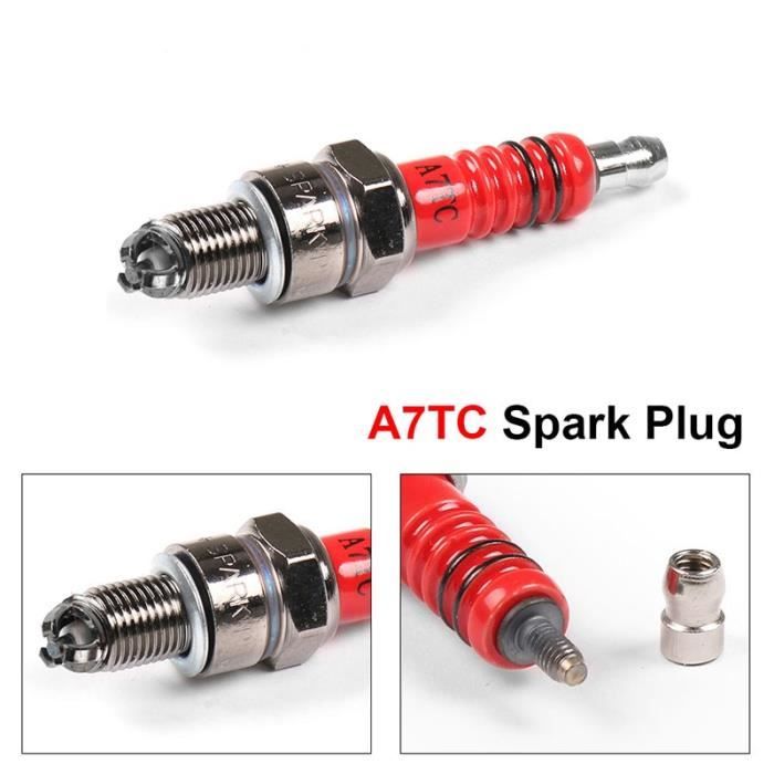 Bougie D’allumage A7RTC – Pour Moteurs Denqbar, Générateurs, Scooters 50cc 125cc GY6 (Benzhou, Rex, Znen…) – M10, 16 Mm