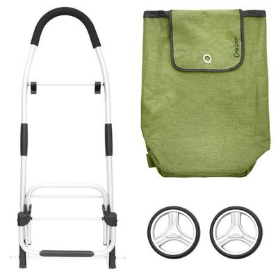 Chariot De Course Pliable Cruiser 45L – Caddie 2 Roues Avec Poches, Crochets, Sac Amovible – Noir, Charge 25 Kg