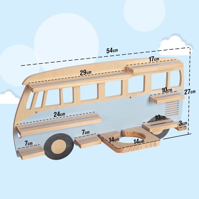 Support Mural En Bois Pour Toniebox JP Journey - Avec Porte-casque, Fabriqué En Allemagne (60x23 Cm)