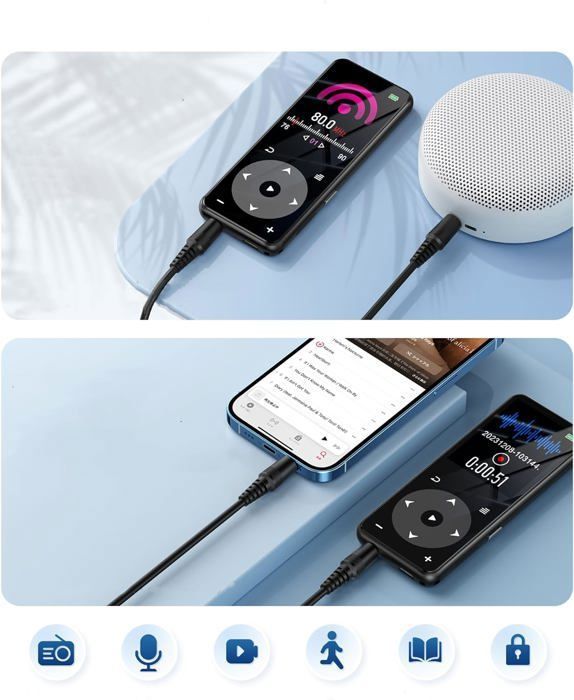 MP3 Enfant AGPTEK 32Go - Design Chat - Appareil Photo Bluetooth - Rose