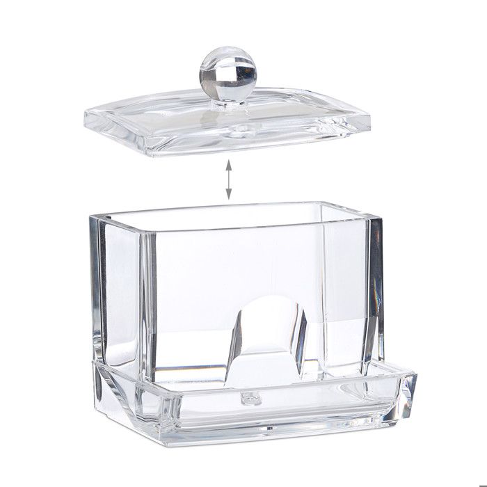 Distributeur Coton-tiges 3 Boîtes De Rangement Pour Coton-Tiges - Distributeur Noir Transparent - Organisateur Salle De Bain Rangement Cosmétique PP