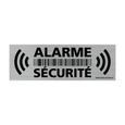 Autocollant Alarme Maison  Alarme Sécurité, lot de 14 autocollants dissuasifs, Adhésif alarme maison aspect alu brossé-0