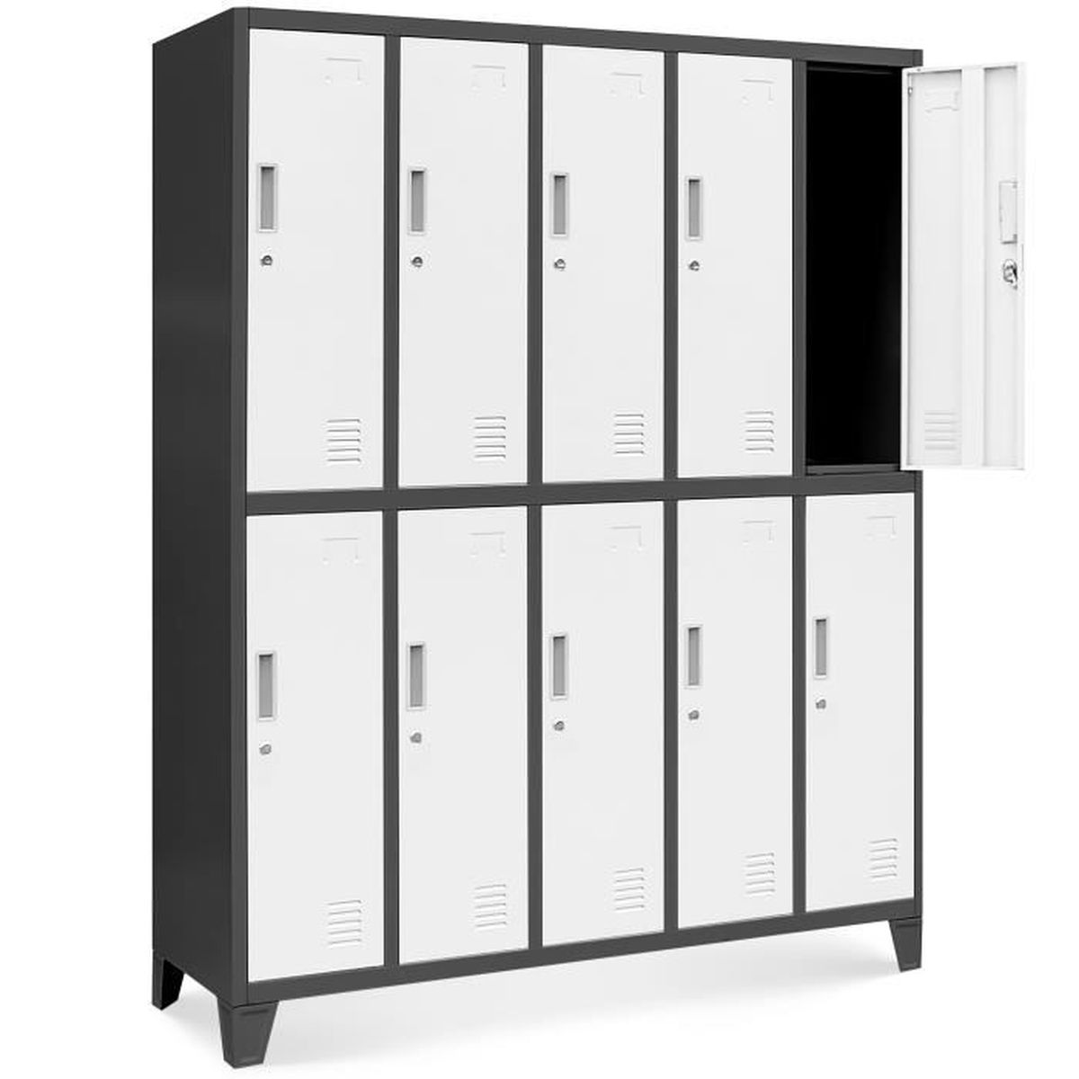 Casier vestiaire 5B2A armoire metallique 10 Compartiments revêtement en