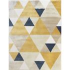 THE DECO FACTORY New Tao - Tapis de Salon ou Chambre doux motifs triangles 120 x 160 cm Jaune/Bleu