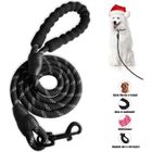 AMORUS Laisse Chien, Laisse Corde pour Chien avec Poignée Rembourrée Douce, Fils Très Réfléchissants, pour Grande Chiens Taille, Noir
