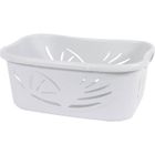 EDA PLASTIQUE Panier à linge ergonomique Flora 37 L - Blanc cérusé - 59 x 39 x 24 cm