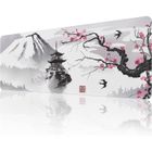 Tapis de Souris - HAUTSTORE - Japanese Cherry Blossom - 800x300mm - Base antidérapante - Tissu doux