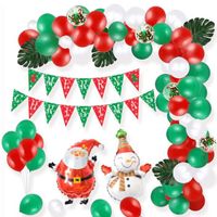 Kit de décoration d'arc de ballons de drapeau de Noël, ballons de Noël, ballons de Père Noël