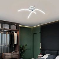 Plafonnier LED, Lampe de Lustre Design Moderne Courbé avec 3 Lumière Courbée Pour le Salon Chambre Salle à Manger 18W (Blanc Froid)
