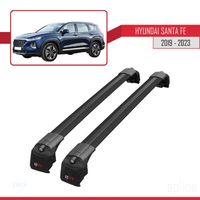 Compatible avec Hyundai Santa Fe (TM) 2019-2023 Barres de Toit ACE-2 Railing Porte-Bagages de voiture - NOIR