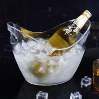 Qiilu seau à champagne Seau à glace à champagne en acrylique avec barre de poignée