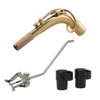 Saxophone alto Brass Bend Neck & 2 Pcs End Plug Cap & Marching Spectrum Clip