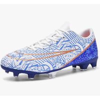 Chaussures de Football Homme Professionnel Crampons Adolescents bleu