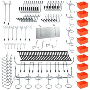 Assortiment de 80 Crochets pour Panneaux Perforés avec Bacs à Panneaux Perfor P8 