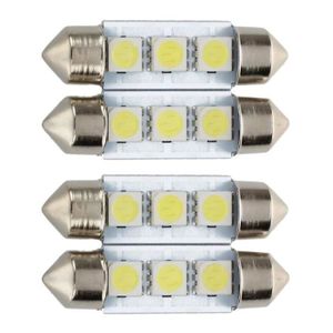 TUBE LUMINEUX GYROPHARE 4X C5W 3 LED SMD 5050 36mm Plaque Xenon 