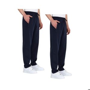 Lot De 2 Pantalons De Jogging Hommes - Survêtement Sport Extensible Avec Poches ZMNKH