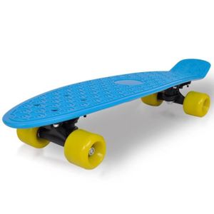 SKATEBOARD - LONGBOARD CEN Skateboard Rétro Bleu avec Roulettes Jaunes 6,1