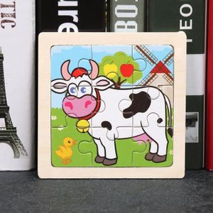PUZZLE Vache - Puzzle 3D en bois coloré de 11CM, Jouets c