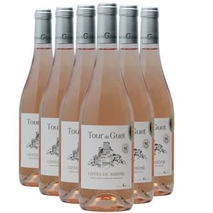 VIN ROSE Côtes du Rhône Tour de Guet Rosé 2021 - Lot de 6x75cl - Maison Gervasoni - Vin AOC Rosé de la Vallée du Rhône - Cépages Grenache,
